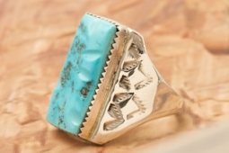 Sleeping Beauty Turquoise Sterling Silver Navajo Ring